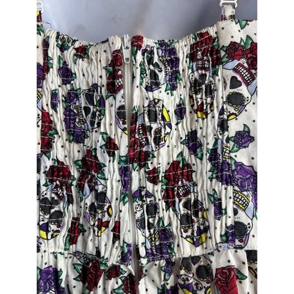 Hell Bunny Dress Day of Dead Sugar Skulls Women's M Sleeveless Rockabilly - Picture 12 of 12